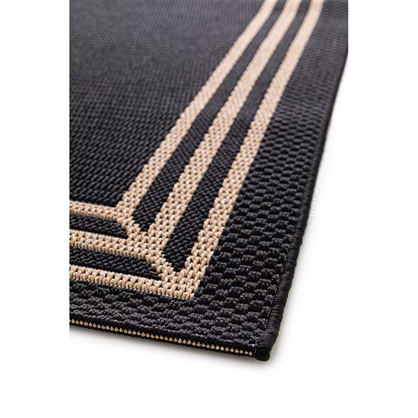 Hampton Bay Border Black/Beige 8 ft. x 10 ft. Indoor/Outdoor Area Rug – Fade Resistant Polypropylene Rug