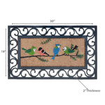 Charger l&#39;image dans la visionneuse de galerie, IH Casa Decor Casa Modern 18-Inch x 30-Inch Rubber &amp; Coir Mat Birds On Branch
