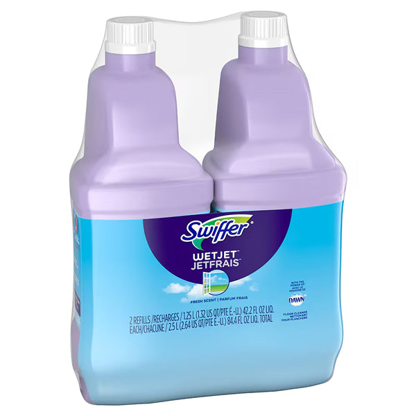 Swiffer WetJet 1.25L Multi-Surface Floor Cleaner Solution Refill – Open-Window Fresh (2-Pack)