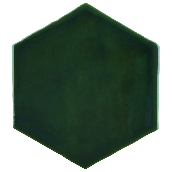 Merola Tile Viva Hex Antic Verde Ceramic Wall Tile 5.88 inch Width 6.75 inch Length 9.24 sq ft/case Glossy Hexagon Finish
