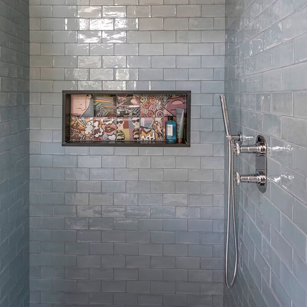 Merola Tile Chester Acqua 3 inch x 6 inch Ceramic Wall Tile – 5.72 sq. ft. per Case, Glossy Smooth Finish