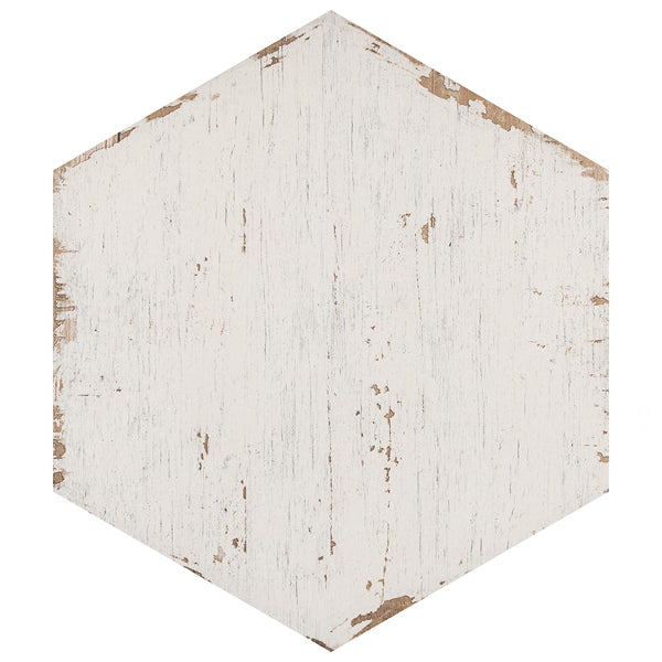 Merola Tile Retro Hex Blanc Porcelain Tile 14.13 inch x 16.25 inch – 11.05 sq. ft. per Case Matte Wood Look Finish