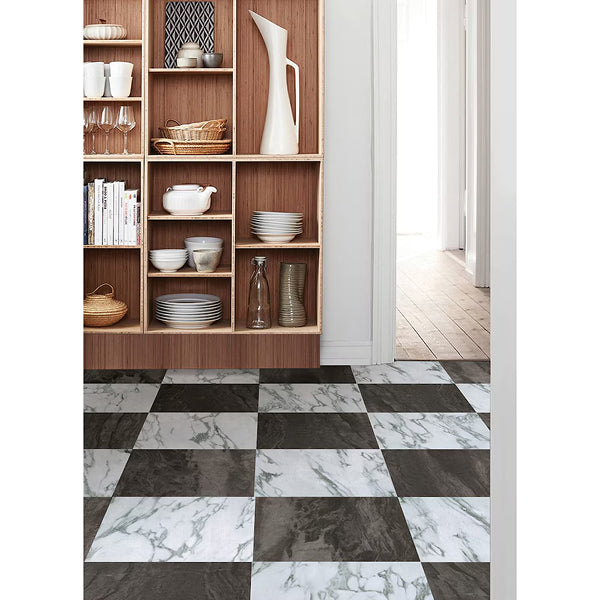 FloorPops Opaline Raven 12-in x 12-in Vinyl Tile Flooring Set of 20 (1 sq. ft./each)