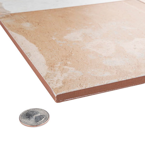 Merola Tile Kings Clay Checker Sand 17.63 inch x 17.63 inch Ceramic Floor and Wall Tile 10.95 sq. ft./case – Low Sheen Vintage Finish
