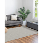 Load image into Gallery viewer, StyleWell Trident 3 ft x 6 ft Polypropylene Loop Yarn with Non-Slip Backing Grey Doormat
