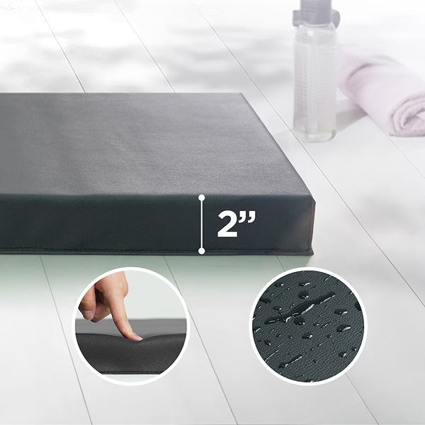 CAP Barbell All Purpose Folding Aerobic Fitness Gym & Gymnastics Mat 6 ft. x 2 ft. x 2 inch Thick Black Exercise Mat