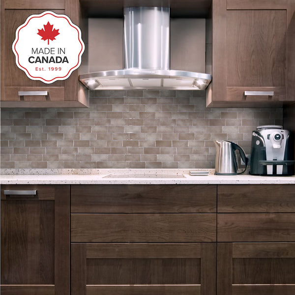 Smart Tiles Peel and Stick Backsplash Metro Cologne Tiles, Ceramic Look, 11.56in x 8.38in, Beige, 4-Pack