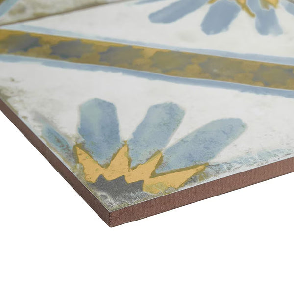 Merola Tile Kings Marrakech Blue 17-5/8 inch x 17-5/8 inch Matte Textured Ceramic Floor and Wall Tile – 10.95 sq. ft. per Case