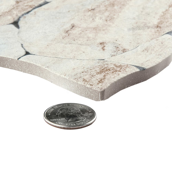 Merola Tile Caldera Roques Sand Porcelain Tile 0.38 inch Thickness 12.63 inch Width 11.2 sq. ft. Coverage Matte Textured Stone Look Floor and Wall Tile