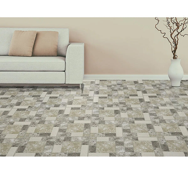 Creative Home: Nexus Vinyl Tile: 327 Grey & White Marble: 1 Box 20 Tiles Peel & Stick