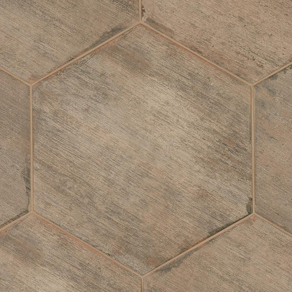 Merola Tile Retro Hex Terra Porcelain Tile 14.13 inch x 16.25 inch – 11.05 sq. ft. per Case Matte Wood Look Finish