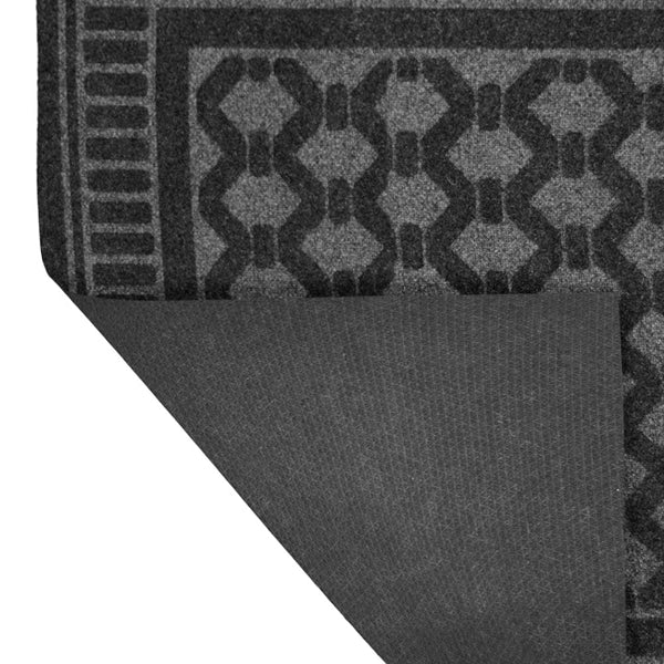 TrafficMaster Black 2 ft. x 5 ft. Embossed Polyester Needlepunch Runner Floor Mat – Non-Slip Indoor Outdoor Entrance Runner