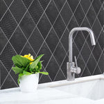 Load image into Gallery viewer, Merola Tile Rhombus Black 5-1/2-inch x 9-1/2-inch Semi-Gloss Porcelain Floor and Wall Tile (11.68 sq. ft. / case)