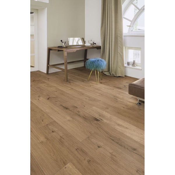 TrafficMaster Teddy Oak 12mm x 7.6 in. W x 54.45 in. L Brown Wood Look Laminate Flooring (17.24 sq.ft./case)