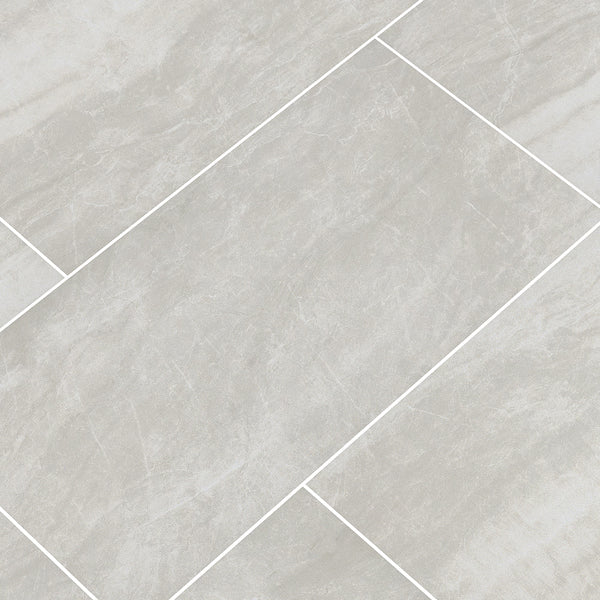 MSI Stone ULC Pavia Gray Porcelain Tile 0.35 inch Thick 12 inch x 24 inch 16 sq. ft./Case Polished Rectified Floor and Wall Tile