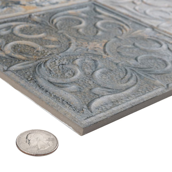 Merola Tile Antigua Lis Mix Porcelain Wall Tile 0.38 inch Thick x 13 inch Wide – 10.76 sq. ft. Coverage – Glazed Mixed Finish