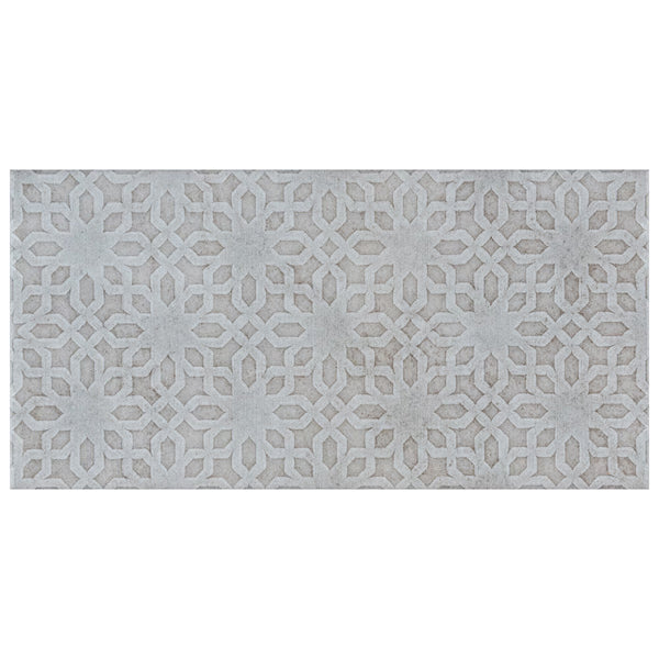 Merola Tile Camden Decor Grey 4 inch x 8 inch Ceramic Wall Tile 11.5 sq. ft./case – Glossy Patterned Subway Finish