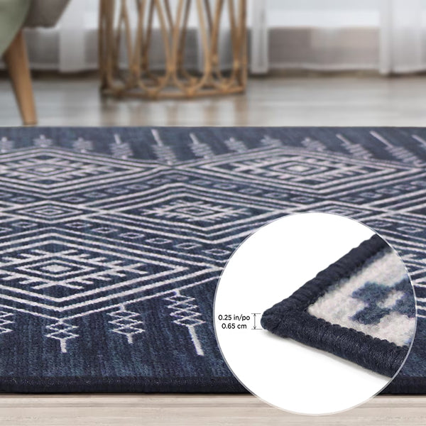 Multy Home 3-ft. x 4-ft. Wikki Tribal Printed Decorative Mat, Navy