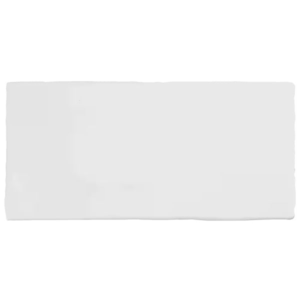 Merola Tile Castillo White 3 inch x 6 inch Ceramic Wall Tile – 5.72 sq.ft./case Glossy Handmade Look