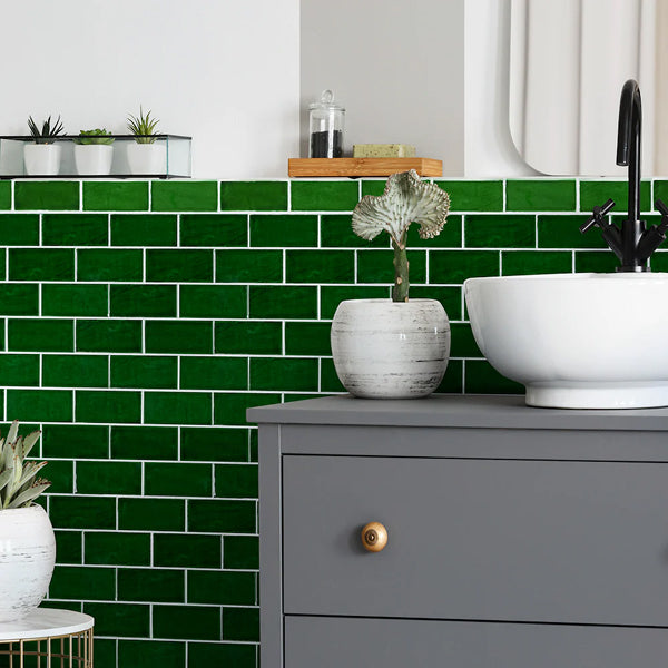 Merola Tile Viva Antic Verde 3 inch x 6 inch Ceramic Wall Tile 0.13 sq. ft./each – Glossy Smooth Finish
