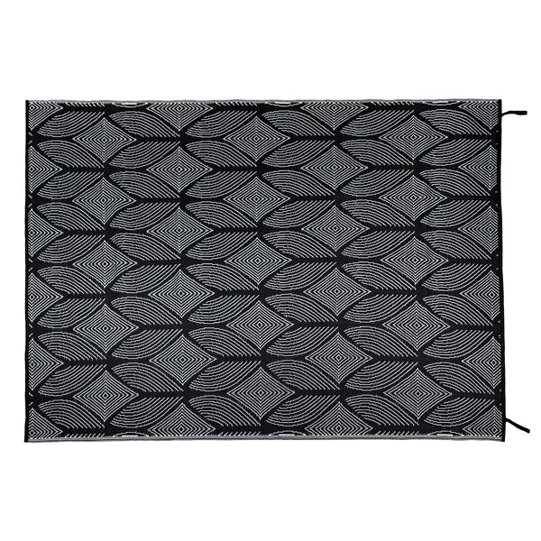 StyleWell Grey Geo Grey 8 ft. x 10 ft. Reversible Outdoor Area Rug