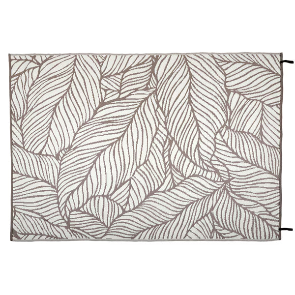 StyleWell Palm Leaves 8 ft. x 10 ft. Reversible Outdoor Area Rug – Beige Indoor/Outdoor Polypropylene Rug