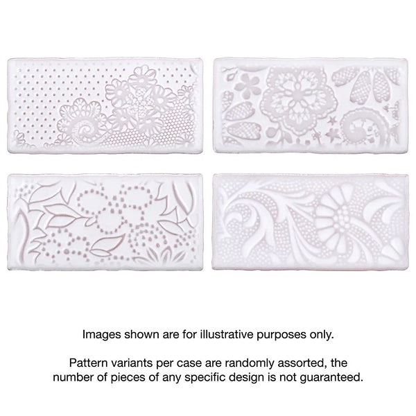 Merola Tile Antic Feelings Milk 3 inch x 6 inch Ceramic Wall Tile – 4 sq.ft./case Glossy Patterned Finish