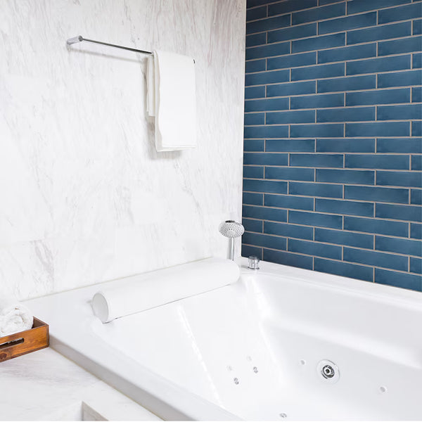 Merola Tile Castillo Denim 3 inch x 12 inch Ceramic Wall Tile – 5.72 sq. ft. per Case, Glossy Handmade Subway Look
