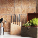 Load image into Gallery viewer, Merola Tile Costa Marron 7.75 inch x 7.75 inch Ceramic Floor and Wall Tile – 11.11 sq ft per Case, Rustic Stone Look Matte Finish