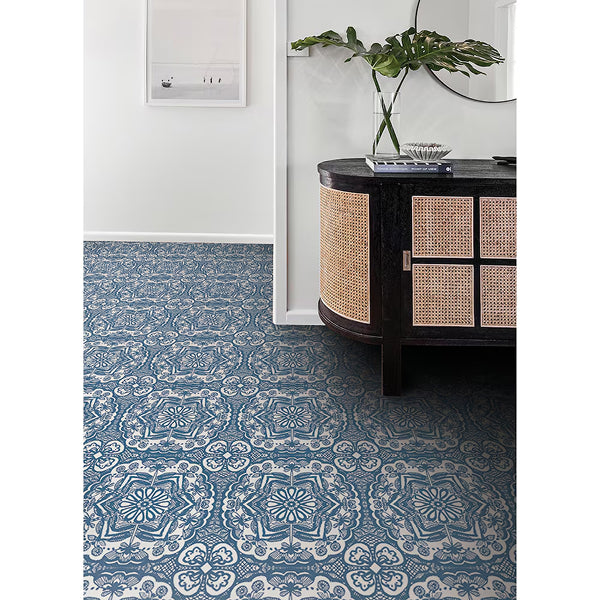 Ensemble de 20 carreaux de vinyle FloorPops Blue Erina 12 po x 12 po (1 pi² chacun)