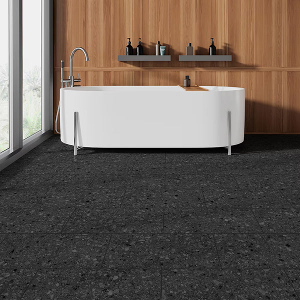 Revêtement de sol en vinyle imperméable de luxe Lifeproof Gaspesie Park Terrazzo 6,5 mm x 11,9 po l x 23,8 po L 22 mil (17,7 pi²/boîte)