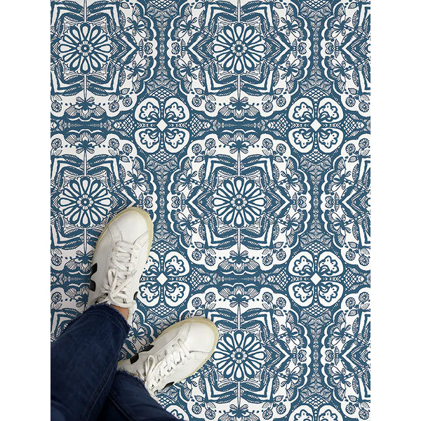Ensemble de 20 carreaux de vinyle FloorPops Blue Erina 12 po x 12 po (1 pi² chacun)