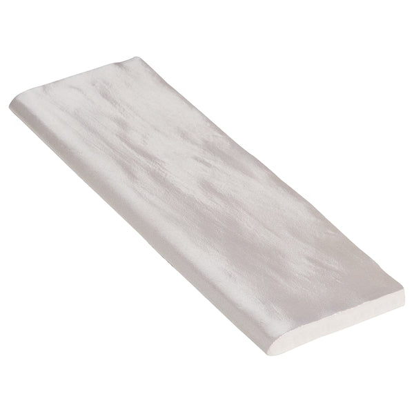 Ivy Hill Tile Amagansett Grey Ceramic Wall Bullnose Tile 2.55 inch Width 7.87 inch Length Satin Finish 1 sq ft/case