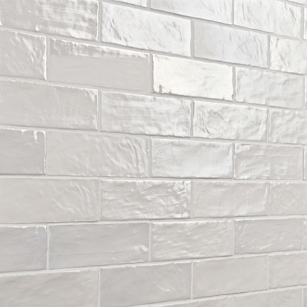 Ivy Hill Amagansett Gin White Mixed Finish Ceramic Wall Tile 2 inch x 8 inch 0.31 inch Thick 5.38 sq ft/case