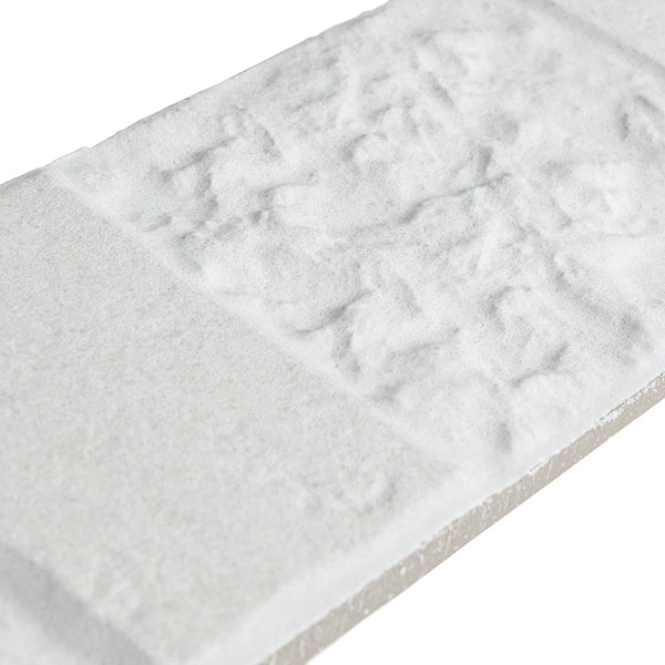 Merola Tile Blend White 3.25 inch x 17.5 inch Porcelain Wall Tile – 9.6 Sq. Ft./Case – Textured Stone Look Finish