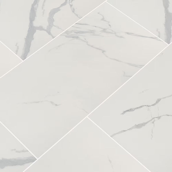 MSI Stone ULC Ader Tegal 24 inch x 48 inch Matte Porcelain Floor and Wall Tile – 16 Sq. Ft./Case – Marble Look White Finish