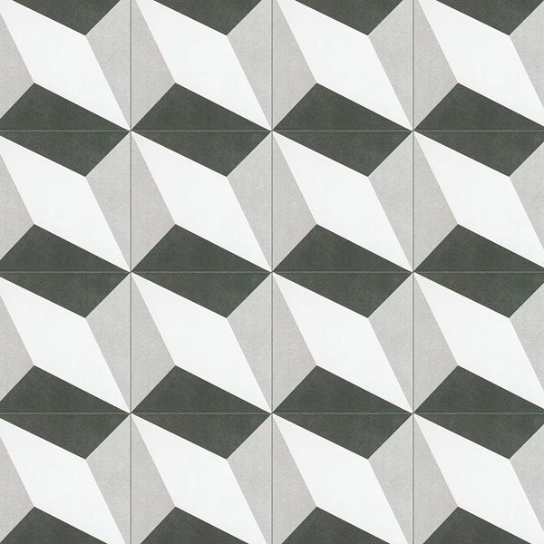 Merola Tile Twenties Diamond 7.75 inch x 7.75 inch Ceramic Floor and Wall Tile 11.11 sq ft/case – Geometric Matte Finish