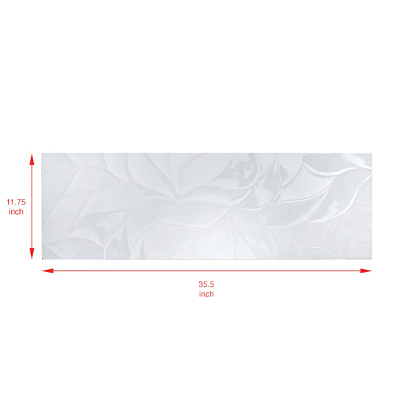 Modamo Brooklyn Décor Glossy White Ceramic Wall Tile 12 inch Width 36 inch Length 14.53 sq ft/case Large Format Glossy Finish