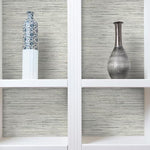 Load image into Gallery viewer, RoomMates Grasscloth Grey Peel &amp; Stick Wallpaper