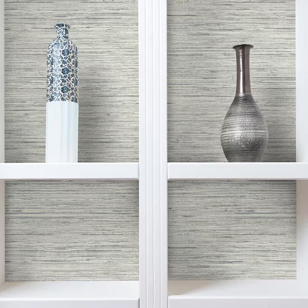 RoomMates Grasscloth Grey Peel & Stick Wallpaper