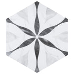 Load image into Gallery viewer, Merola Tile Classico Bardiglio Hex Flower Porcelain Tile 0.34 inch Thick x 7 inch Wide – 7.5 sq. ft. Coverage – Marble Look Hexagon Finish