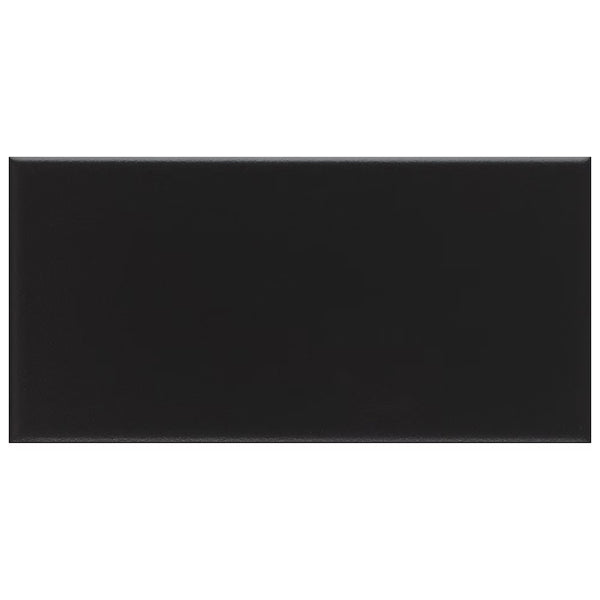 Merola Tile Crown Heights Matte Black 3 inch x 6 inch Ceramic Wall Tile 5.72 sq. ft./case – Textured Matte Subway Finish