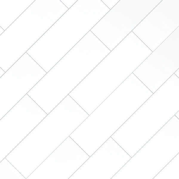 Illume Cloud White 4 in. x 16 in. Glossy Ceramic Wall Tile