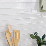 Load image into Gallery viewer, Ivy Hill Tile Newport White Polished Ceramic Subway Wall Tile 2 inch x 10 inch x 11mm – 5.38 Sq.Ft./Case High-Gloss White
