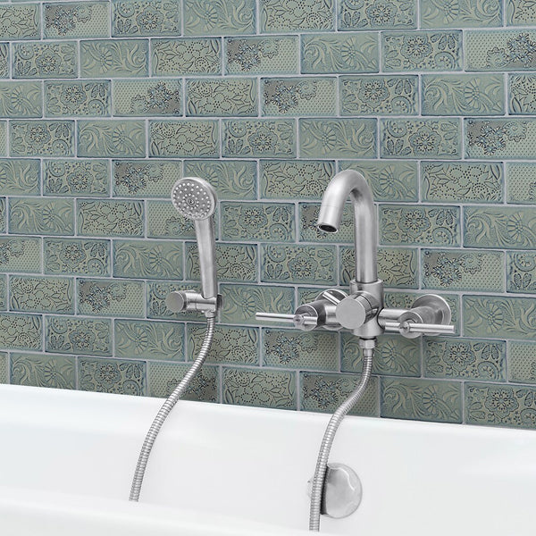 Merola Tile Antic Feelings Griggio 3 inch x 6 inch Ceramic Wall Tile – 4 sq.ft./case Glossy Patterned Finish