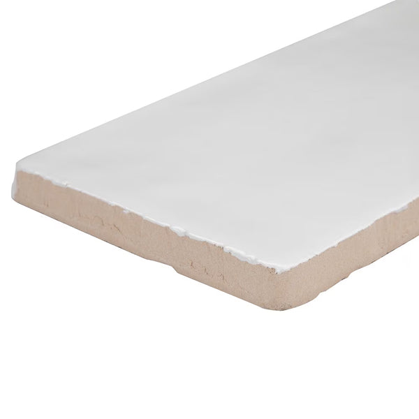 Merola Tile Chester Bianco 3 inch x 6 inch Ceramic Wall Tile – 5.72 sq. ft. per Case, Glossy Smooth Finish