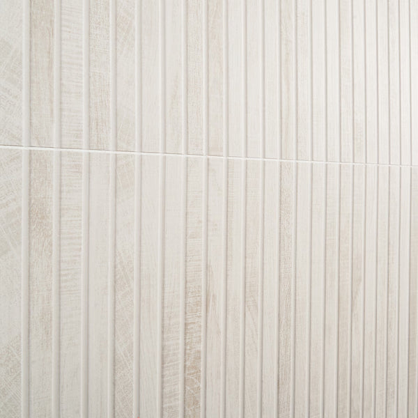 Ivy Hill Tile Montgomery Ribbon White Porcelain Tile – 0.39 inch Thick, 24 inch x 48 inch, 15.49 sq.ft/Case – Matte Finish