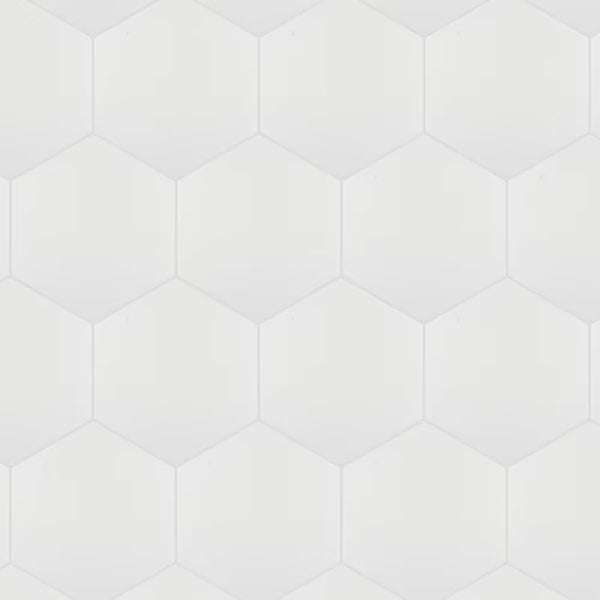 Merola Hexatile Matte Blanco Porcelain Tile 0.37 inch Thick 7 inch x 8 inch 7.67 sq. ft./case Matte Hexagon