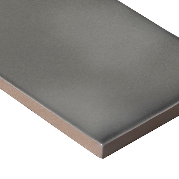 Anatolia Concordia Charcoal 3 inch x 12 inch Glossy Pressed Ceramic Wall Tile – 10.66 sq. ft. per Case, Textured High-Shine Finish