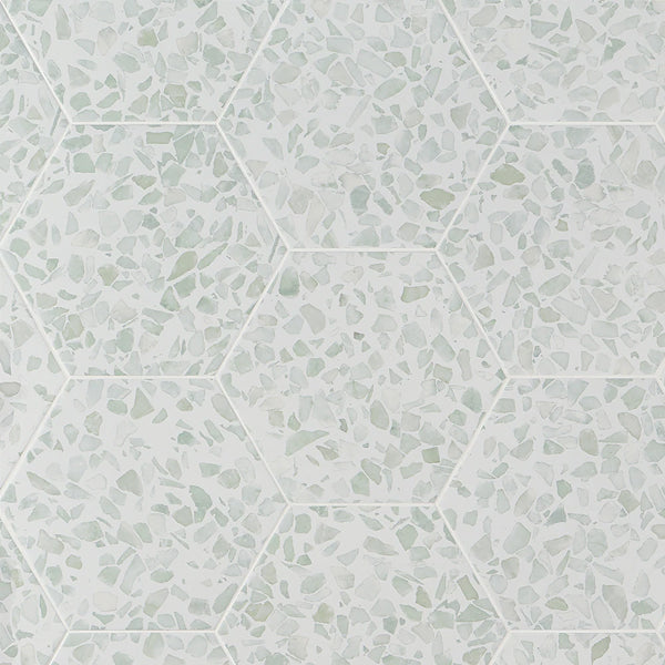 Ivy Hill Tile Fusion Hex Green Terrazzo 9 inch x 10.5 inch Matte Porcelain Floor and Wall Tile 8.07 sq ft per Case Hexagon